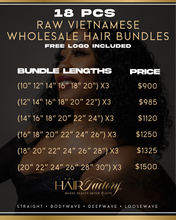 Load image into Gallery viewer, 18 PCS Raw Vietnamese Wholesale Hair Bundles