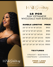 Load image into Gallery viewer, 18 PCS Raw Vietnamese Wholesale Hair Bundles