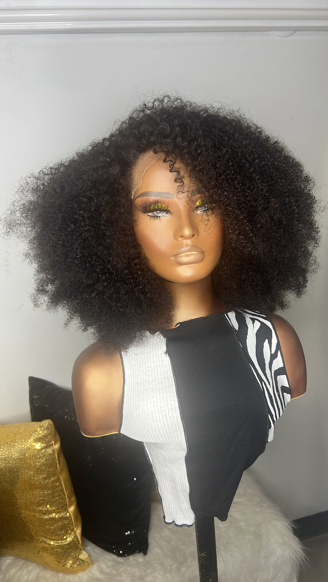  4x4 hd closure kinky curly lace wig